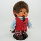 Monchhichi 紅色背心格仔褲子男孩