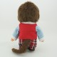 Monchhichi 紅色背心格仔褲子男孩