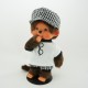 Monchhichi 方格帽子男孩