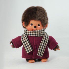 Monchhichi 格仔圍巾紫色外套男孩