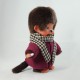 Monchhichi 格仔圍巾紫色外套男孩