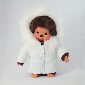 Monchhichi 白色毛毛帽子男孩