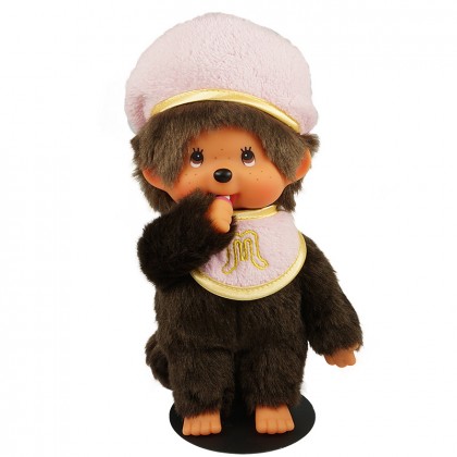 Monchhichi 粉色貝雷帽女孩