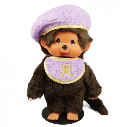 Monchhichi 粉色貝雷帽男孩