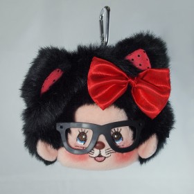 Monchhichi 搖滾眼鏡貓- 零錢包/卡套(粉紅色)