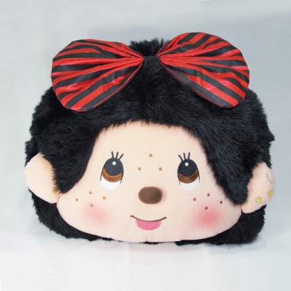 Monchhichi 蝴蝶結Cushion(黑色條紋)