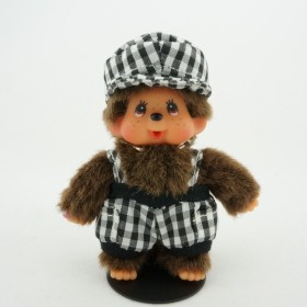 Monchhichi 格仔帽子男孩掛件