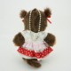 Monchhichi 白點紅裙女孩掛件