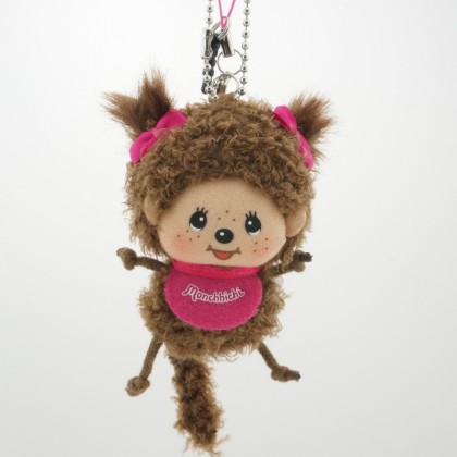 Monchhichi 粉紅圍巾女孩防塵塞