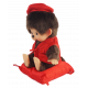 Monchhichi 紅色背心坐款 S號