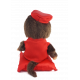 Monchhichi 紅色背心坐款 S號