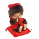 Monchhichi 紅色背心坐款 S號